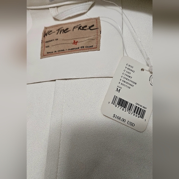 FREE PEOPLE We The Free Alexis Vegan Jacket. Cream. Size medium NWT - Picture 16 of 16